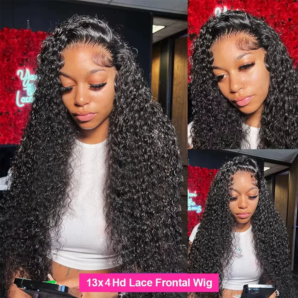 40 42 Inch Water Wave Curly Lace Front Wigs 13x4 13x6 HD Deep Wave Lace Frontal Wig Human Hair Wigs For Women 250% image 2
