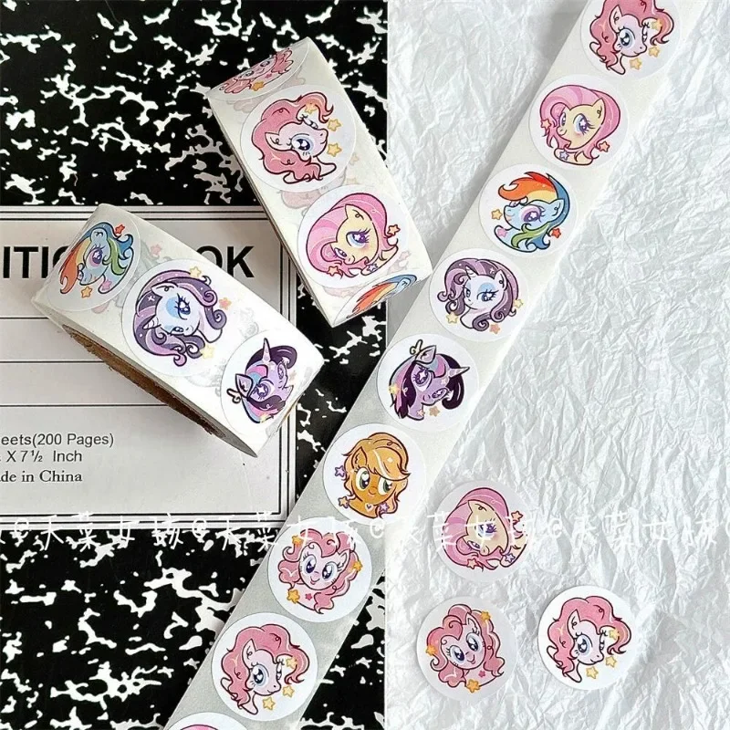 500pcs/Roll Cartoon My Little Pony Stickers Kawaii Diy Pvc Laptop Decals Decoration DIY Laptop Phone Diary Cute Sticker view 2
