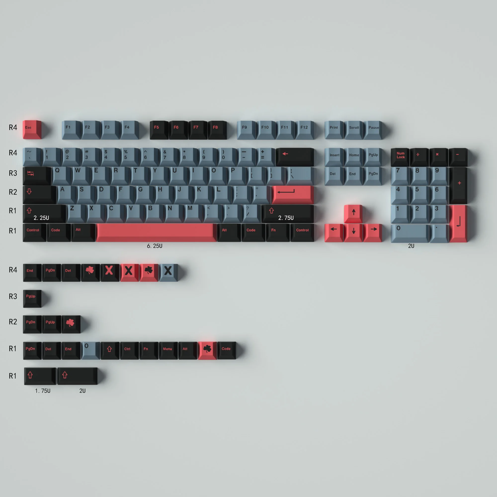 GMK 8008 Key Cap Gray Full Set PBT Heat Sublimated Cherry Factory Adapted Mechanical Keyboard 64/87/980