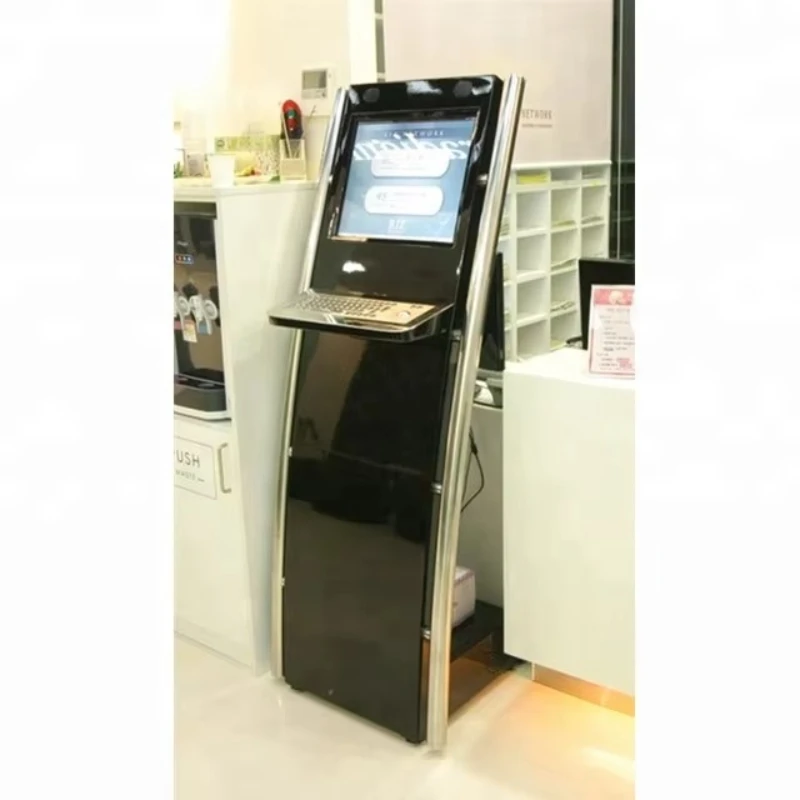 

Indoor freestanding 19-inch interactive kiosk with metal keyboard