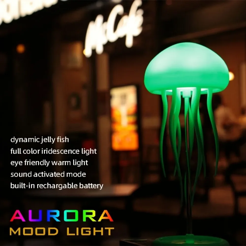 

Jellyfish Lamp LED Ambient Light, Night Light, Smart Tentacles, Full-color Gradient, Built-in Battery