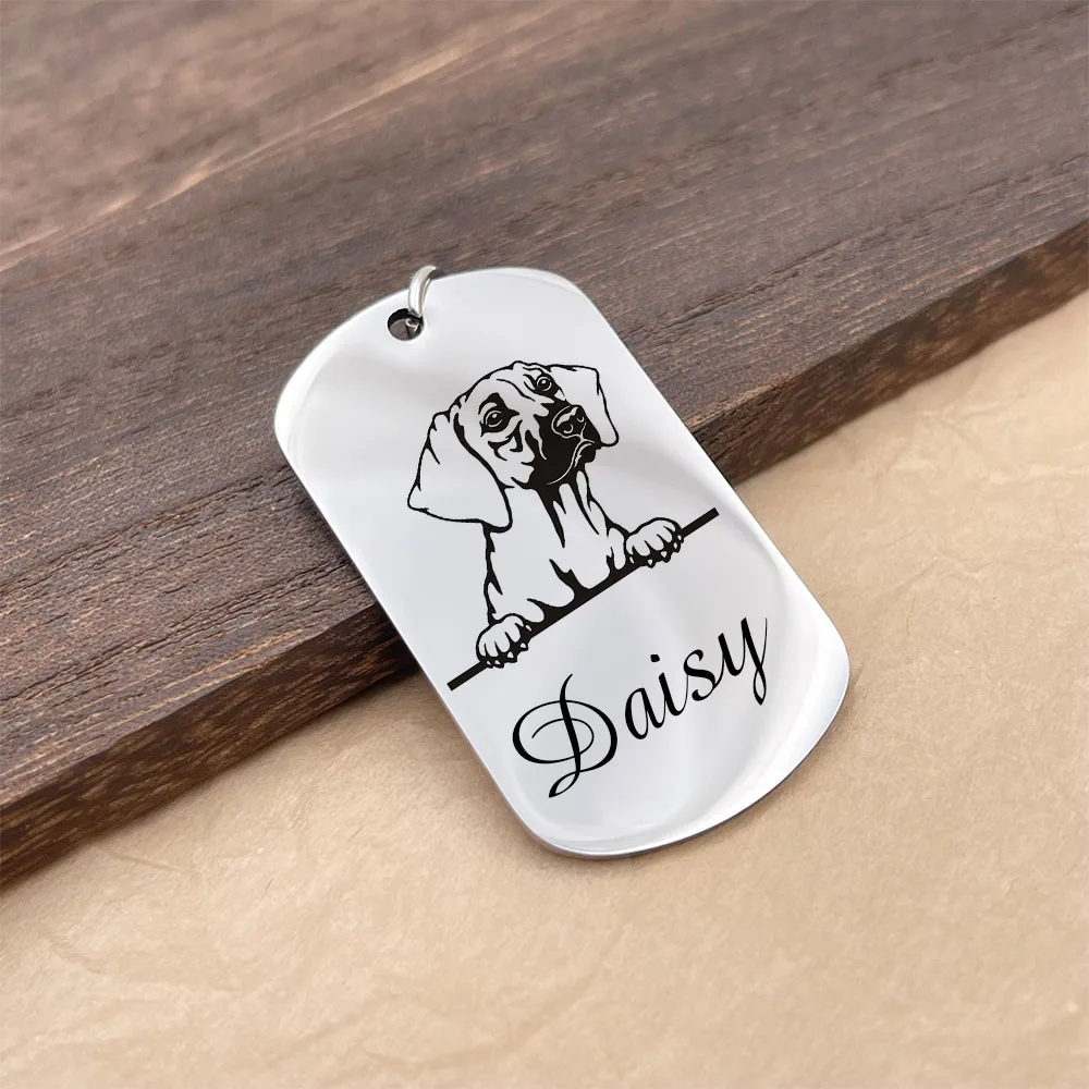 

Personalized Dog Name Tag Pet ID Tag Stainless Steel Pet Anti-lost Tag Puppy Accessories Dogs Collar Customized Pets Supplies