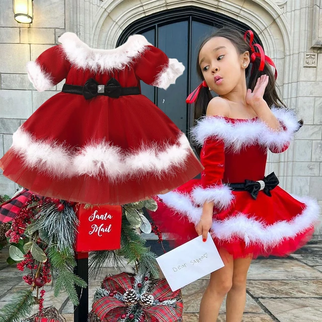 Velvet Party Dress Girl Long Sleeve Velvet Girl Costume Christmas New Girls Aliexpress