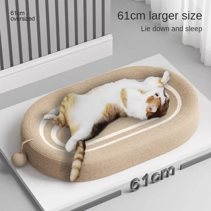 Big Cat Scratching Board with Durable Sisal Mat, Large Cat Bed and Paw-shaped Design