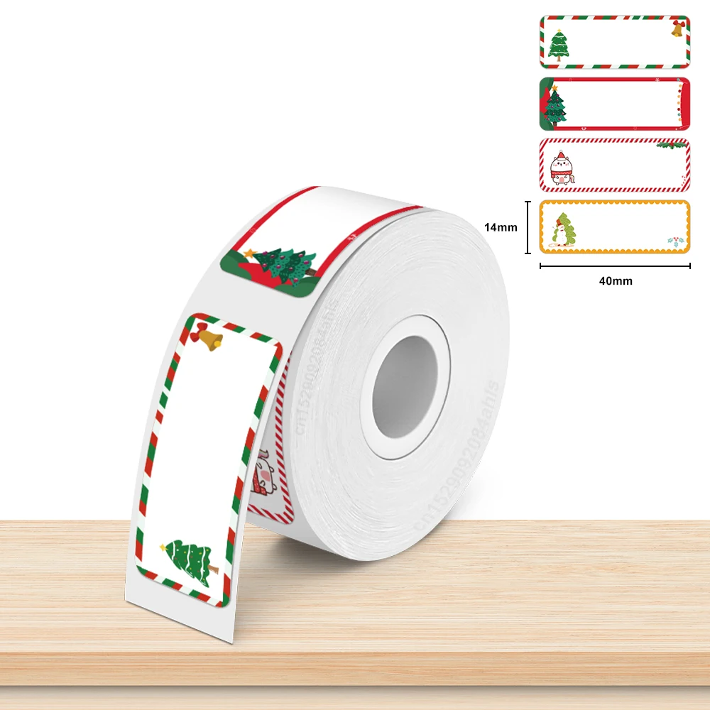 P15 Thermal Printer Christmas Label Sticker 14*40mm P15 Label Paper Self Adhesive Label Tape for Q30 D30 Marklife P12 P15 P11