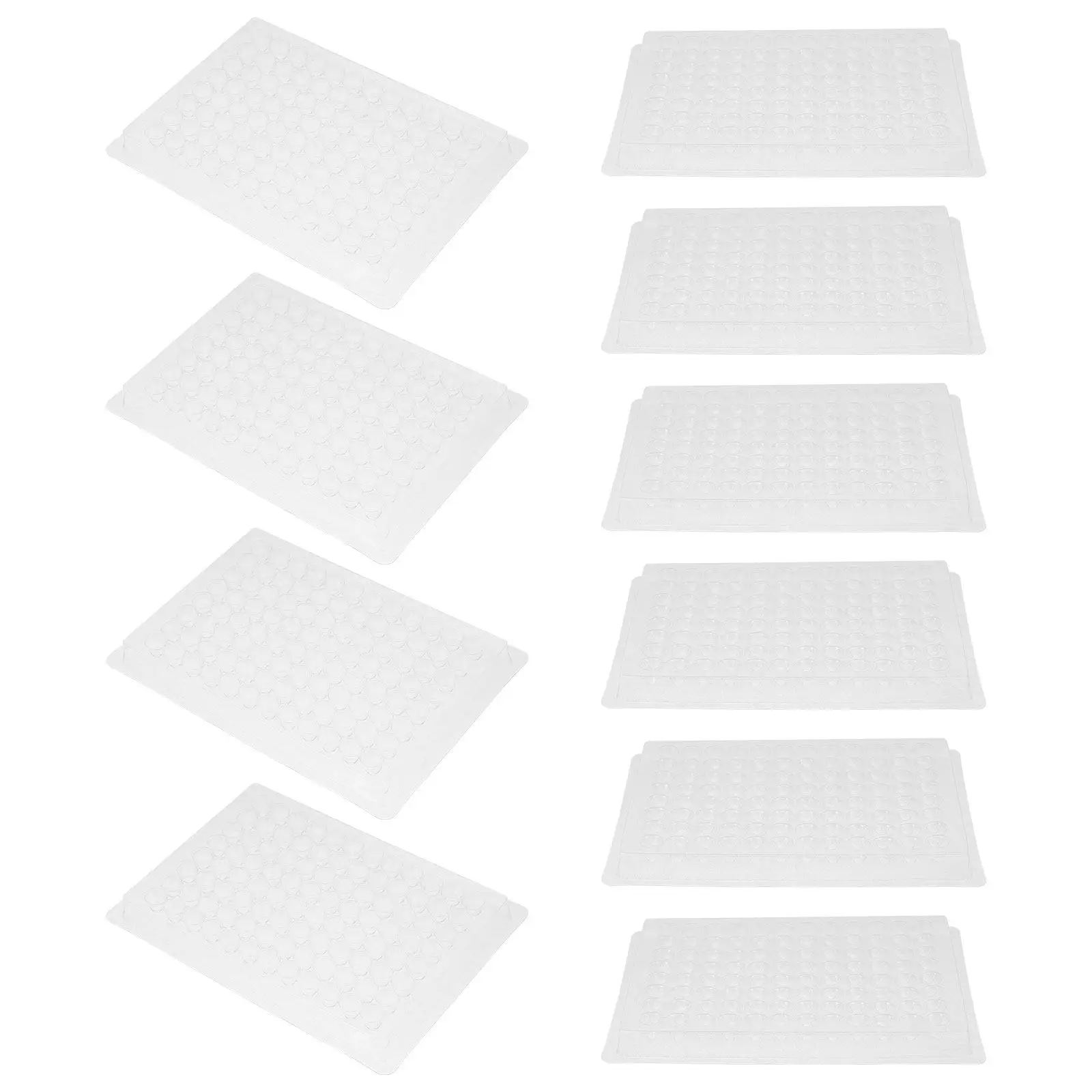 10Pcs 96-Well Cell Culture Tray Plastic Reaction Plate for Laboratory Tissue Culture Experiments and Sample Handling