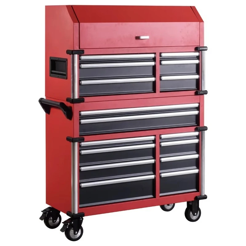 Heavy Duty 16-Drawer Combination Tool Cabinet and Rolling Steel Toolbox for Workshop Trolley