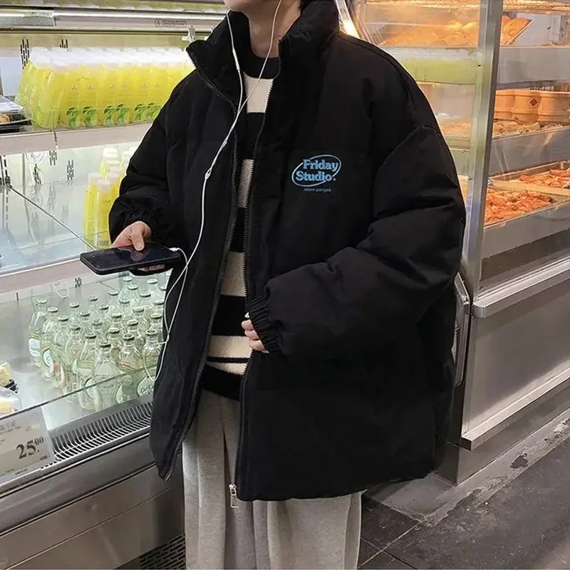 Winter Coats Men Long Sleeve Puffer Jackets Cotton Jacket Parkas Warm Casual Loose Stand Collar Bakery Snowsuit High-quality