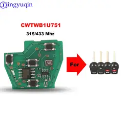 jingyuqin ASK 315 MHZ Nowy kluczyk zdalny do Nissana March Qashqai Sunny Sylphy Tiida 46 Chip Fob Transmitter do CWTWB1U751 H0561