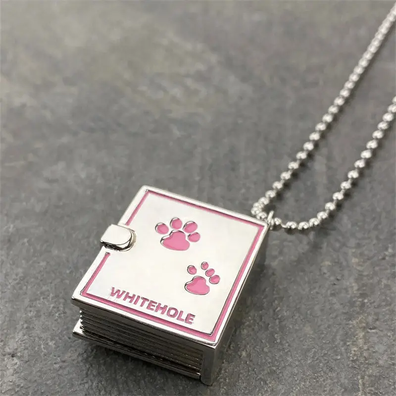 

Cute Puppy Diary Openable Box Necklace Creative Cartoon Pendant Clavicle Chain Sweet Funny Fashion Women Jewelry Gift