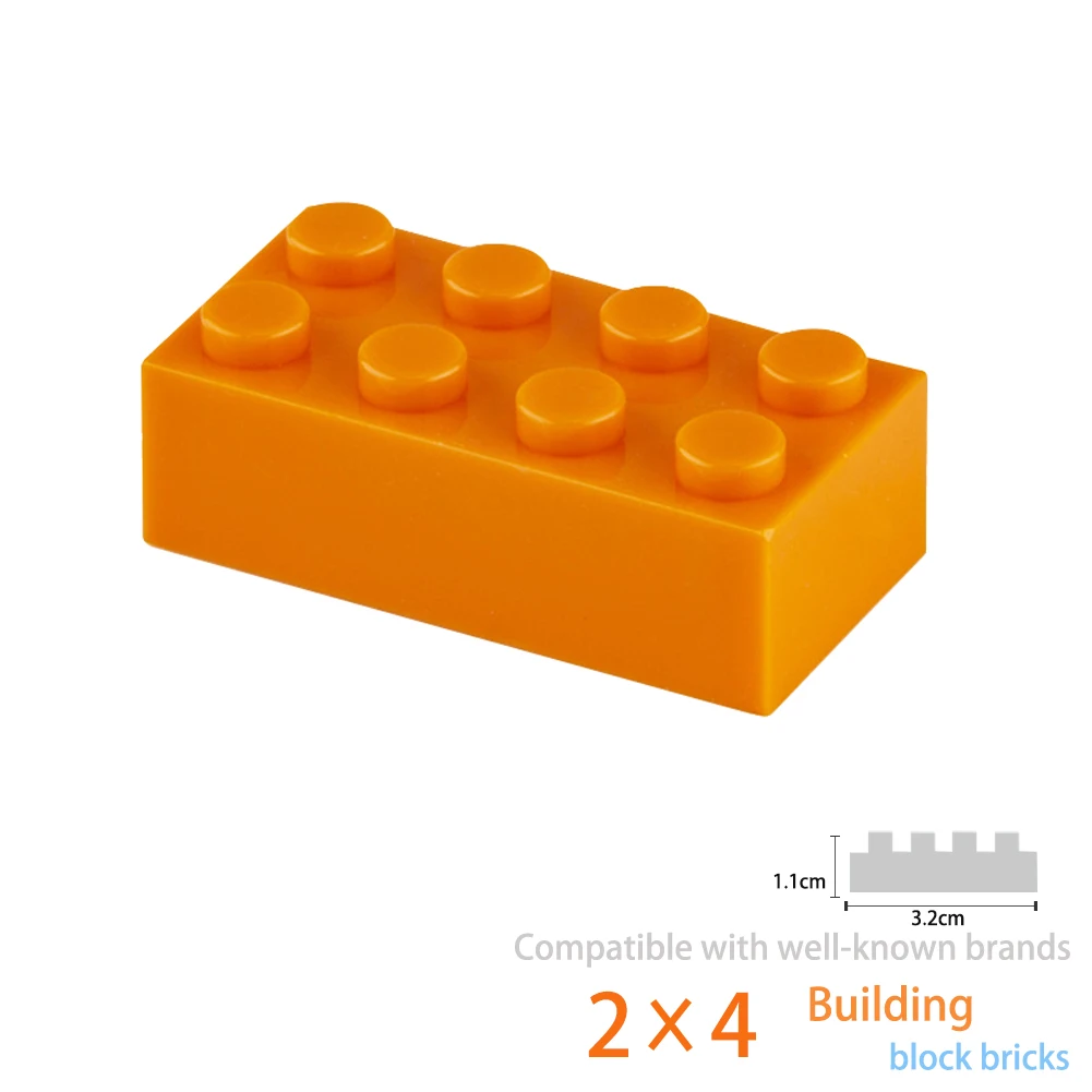 40pcs DIY Building Blocks Thick Figures Bricks 2x4 Dots Educational Creative Size Compatible With 3001 Plastic Toys for Children