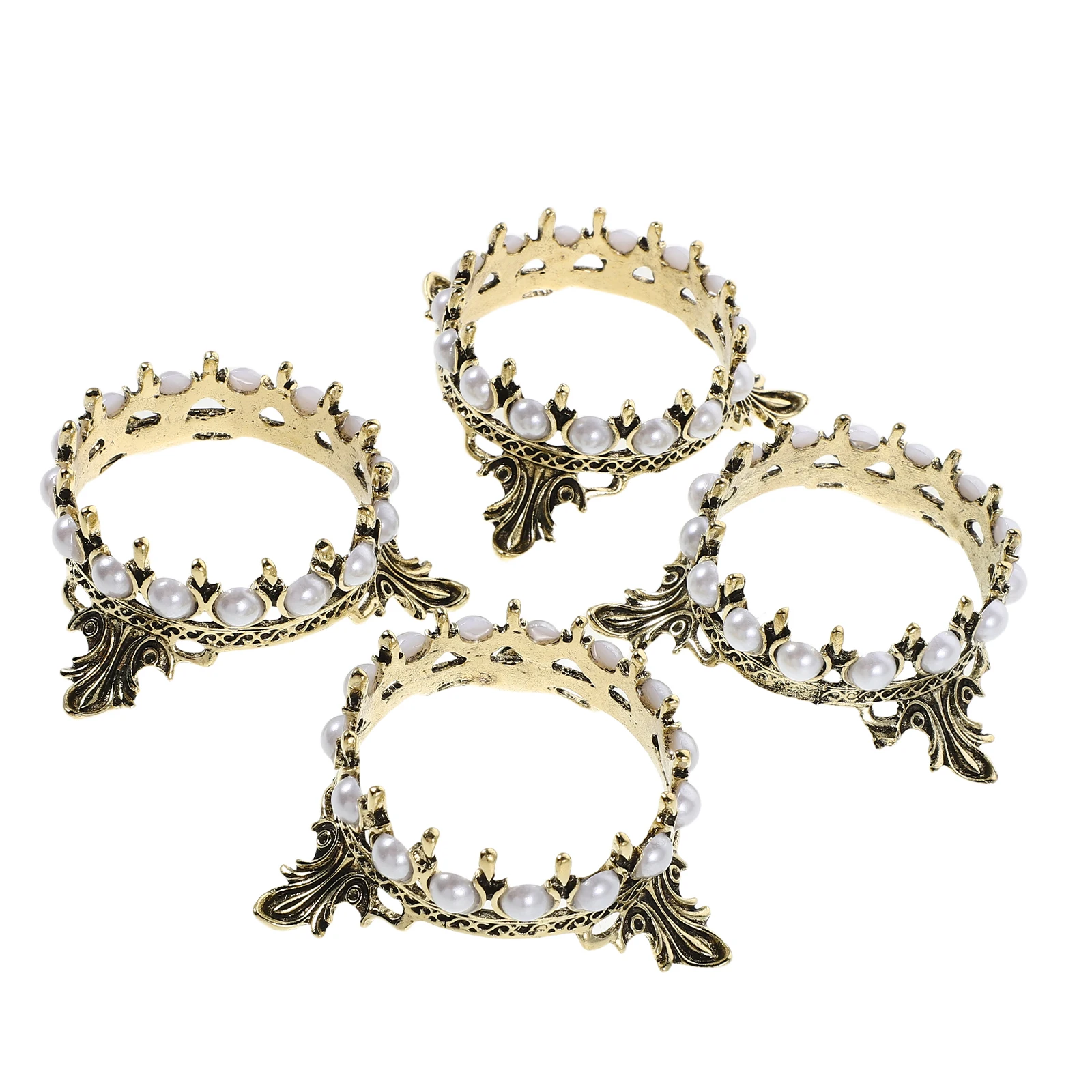 

4 Pcs Manicure Tool Holder Make up Brushes Eyebrow Pen Makeup Rack Crown Nail The Desktop Display Pearl Drawing Stand