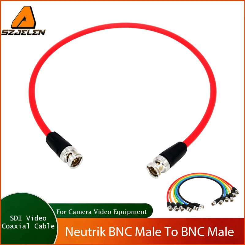 Cabo BNC para BNC Neutrik 6style, Cabo Coaxial de Vídeo HD-SDI 12G, Cabo de Interconexão BNC de Precisão Canare LV-61S 75 Ohm