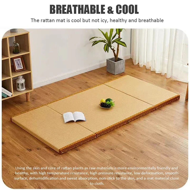 Meditation Yoga Pad Non Slip Gymnastics Mat Foldable Mattress Hard Natural Coir Folding Tatami Mat Floor Bed Bedroom Furniture