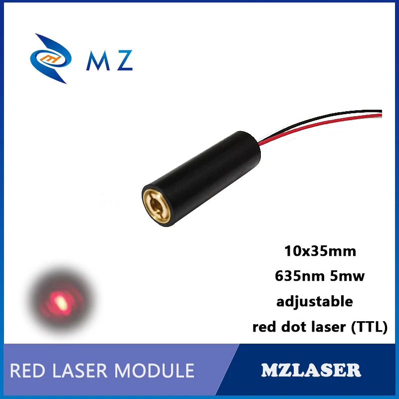 가변 광점 레이저 모듈 635nm 5mw, 산업용 APC 드라이브 TTL, 레드 도트 레이저 모듈