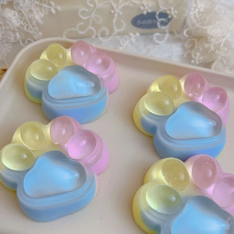 Simpatico colore zampa di gatto giocattolo da spremere rimbalzo lento morbido giocattolo Mochi giocattoli antistress giocattoli sensoriali per bambini regali