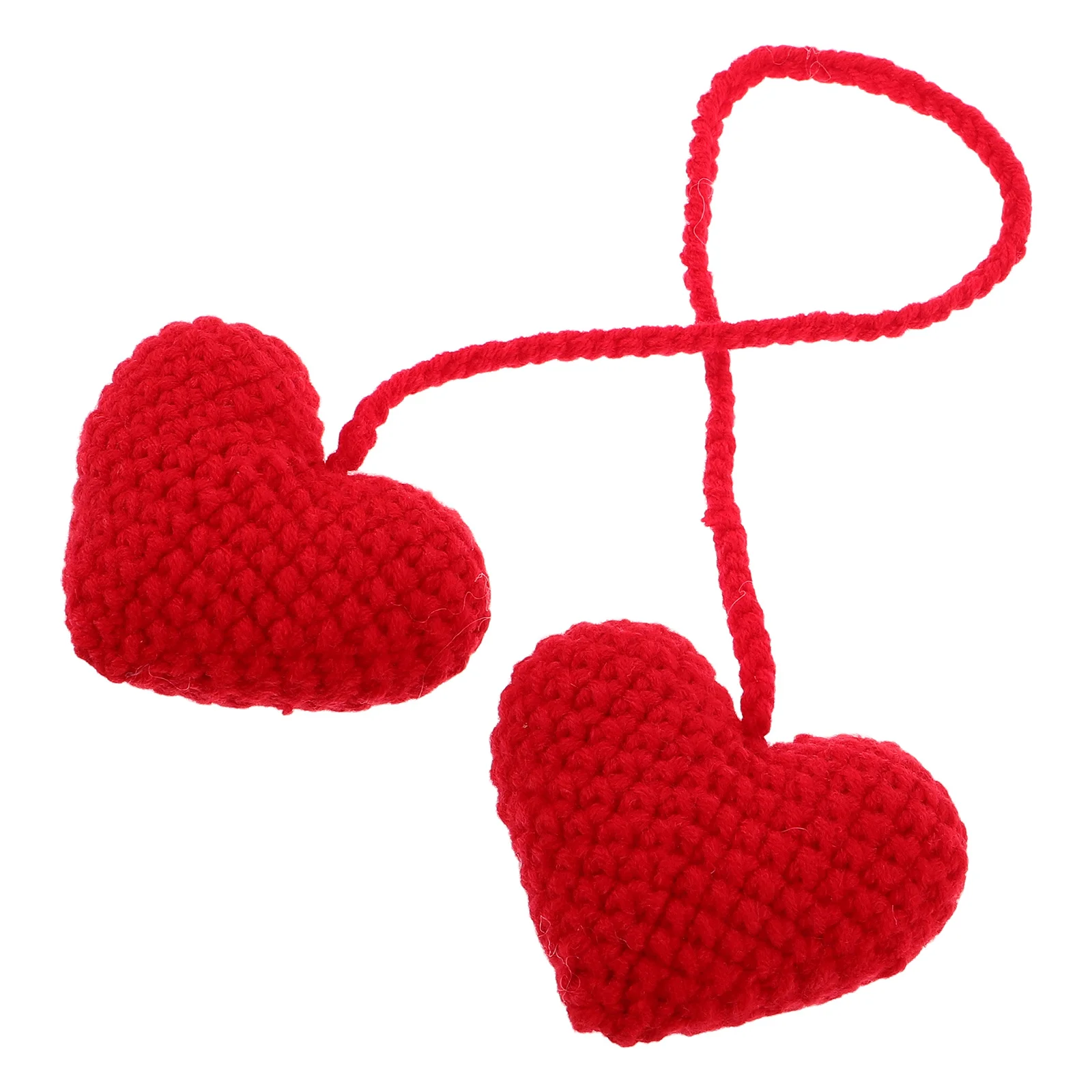 

Handmade Crochet Heart Car Mirror Pendant Boho Decor Lightweight Rearview Hanging Accessory Cute Interior Charm