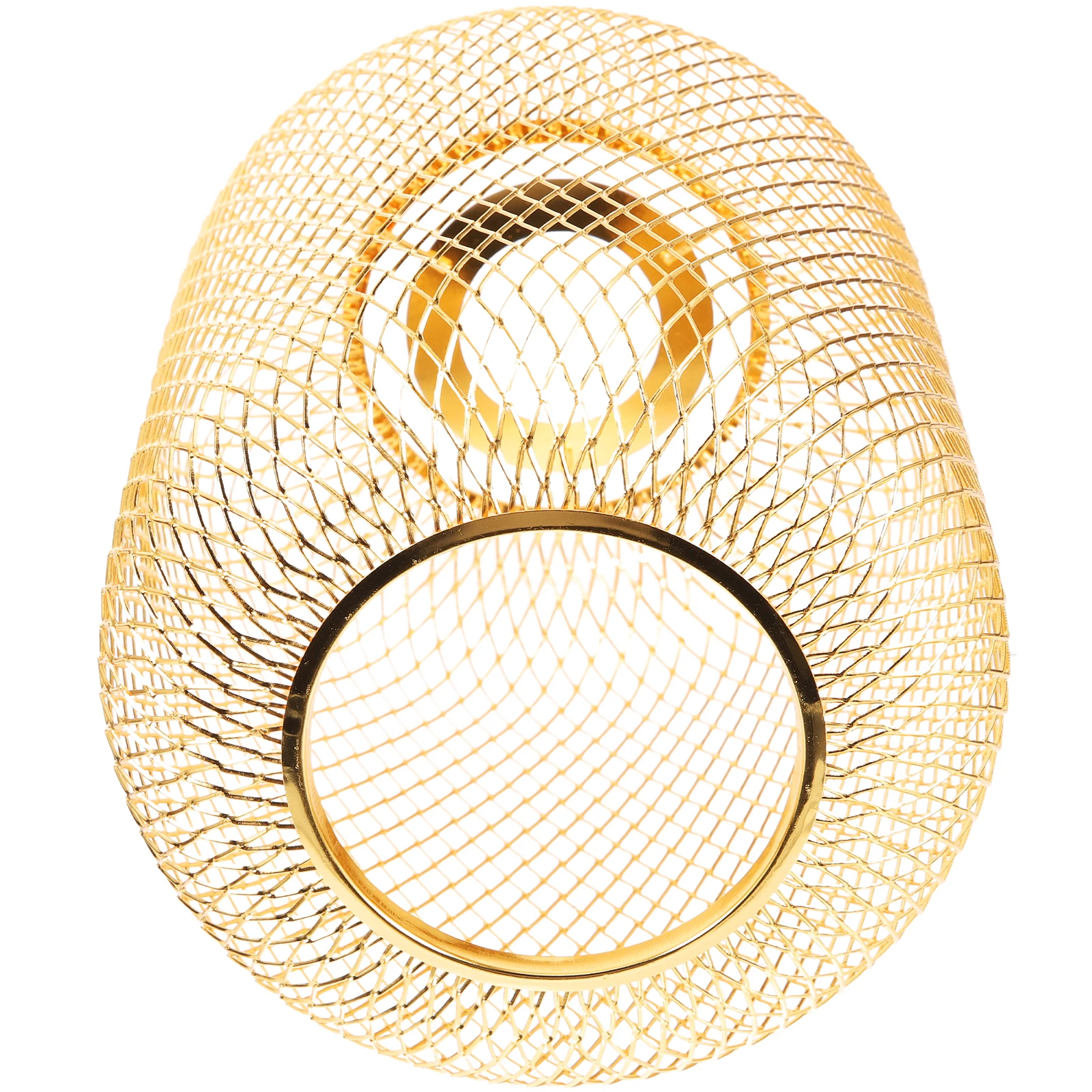 

Modern Metal Mesh Lamp Shades 150x210mm Gold Rose Gold Decorative Reusable Farmhouse Lampshade for Home Bar Restaurant