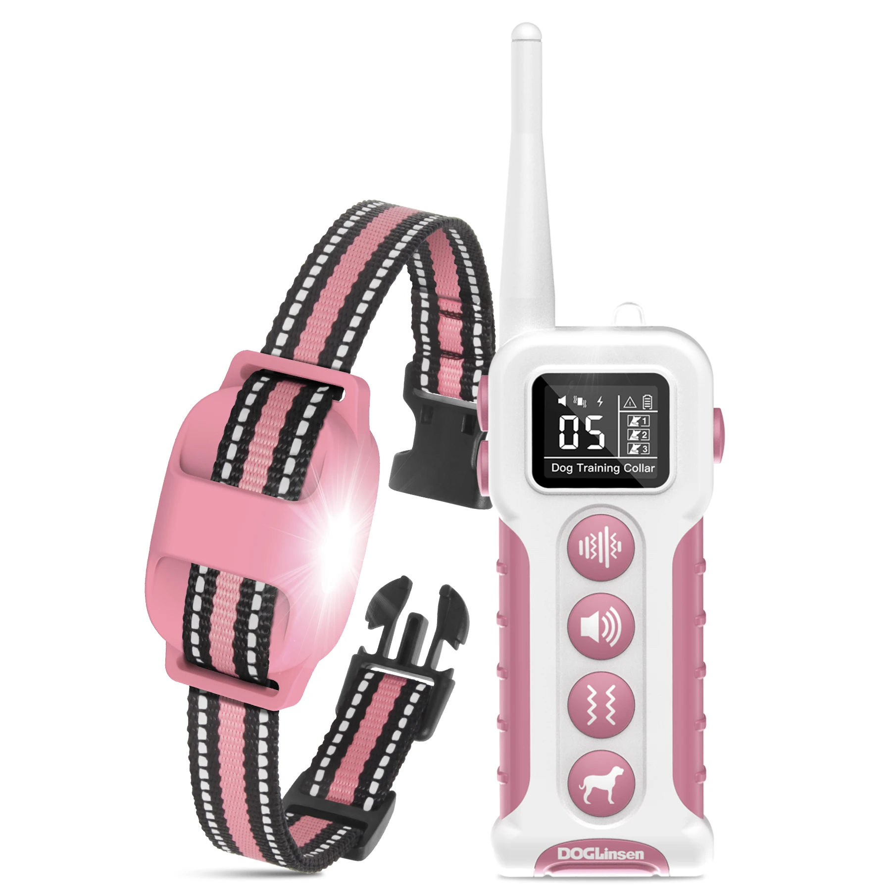 

Ошейник для безопасной дрессировки собак без ударов, пульт дистанционного управления 3300 футов с вибрационным звуковым сигналом и фонариком, водонепроницаемое поведение домашних животных для всех собак