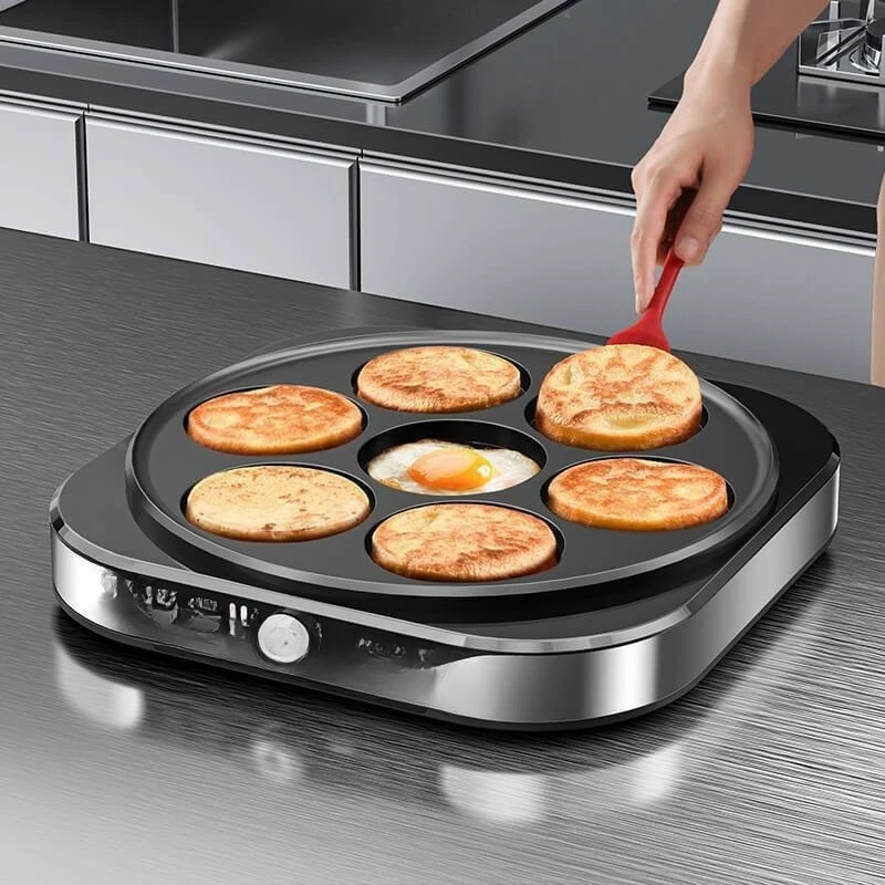 Seven-hole omelette pan for commercial and household use deepened and enlarged poached egg burger pan