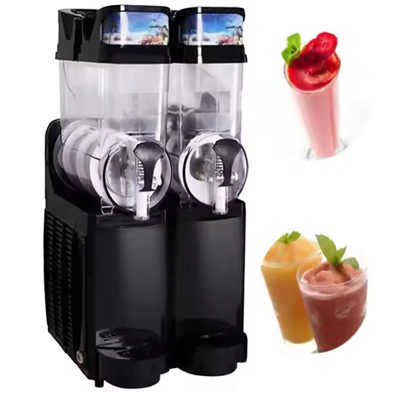 

2 Tanks Frozen Drink Slushie Machine Smoothie Blender Snow Melting Machine