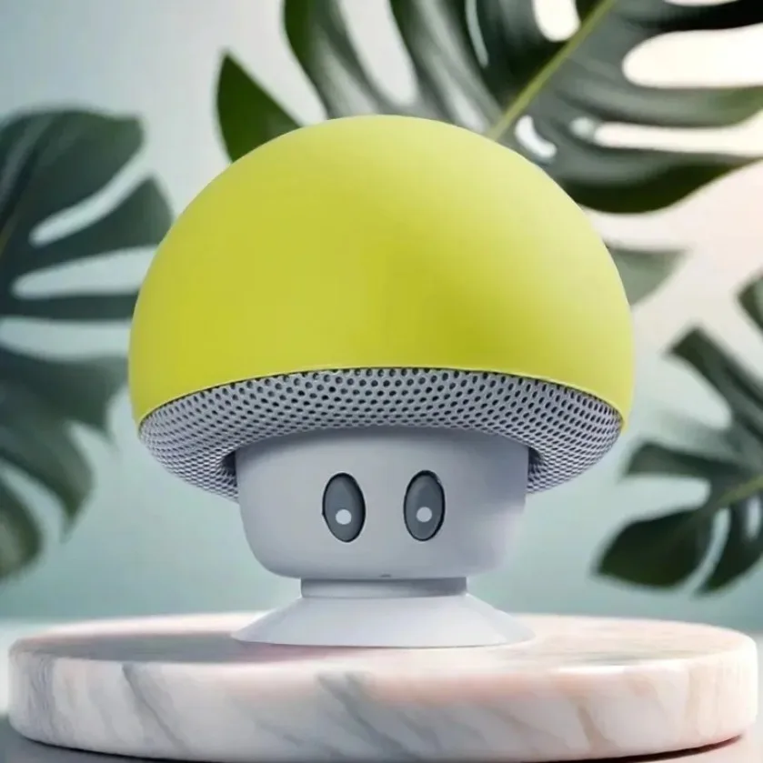 XIKCU Portable Mini Mushroom Bluetooth Speaker Creative Mini Suction Cup Smart Speaker for Phones Cross-border Cartoon Gift