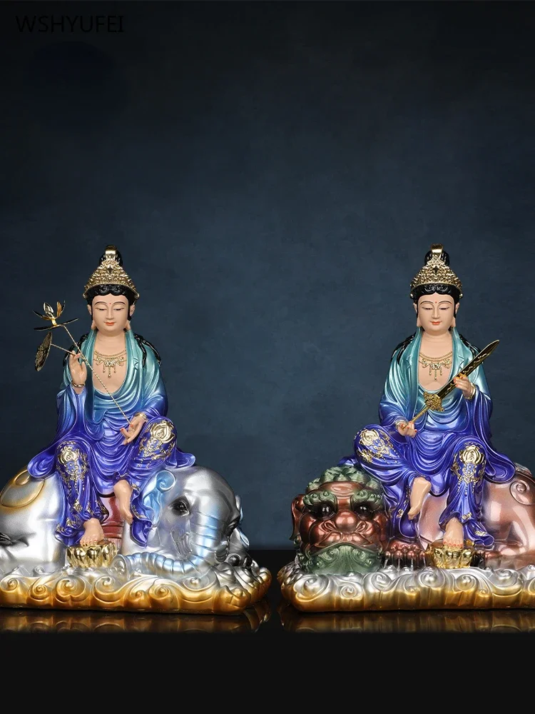 Statua Di Buddha Di Bodhisattva Samantabha, Artigianato In Resina, Statua Di Buddha Bodhisattva Manjushri, Statue Per Decorazioni Per La Casa