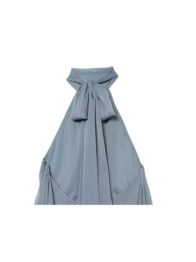 Women's Holiday Style Sleeveless Top Sexy Backless Asymmetrical Solid Elegant Beach Party Streetwear Summer New Lady Blouse view 6