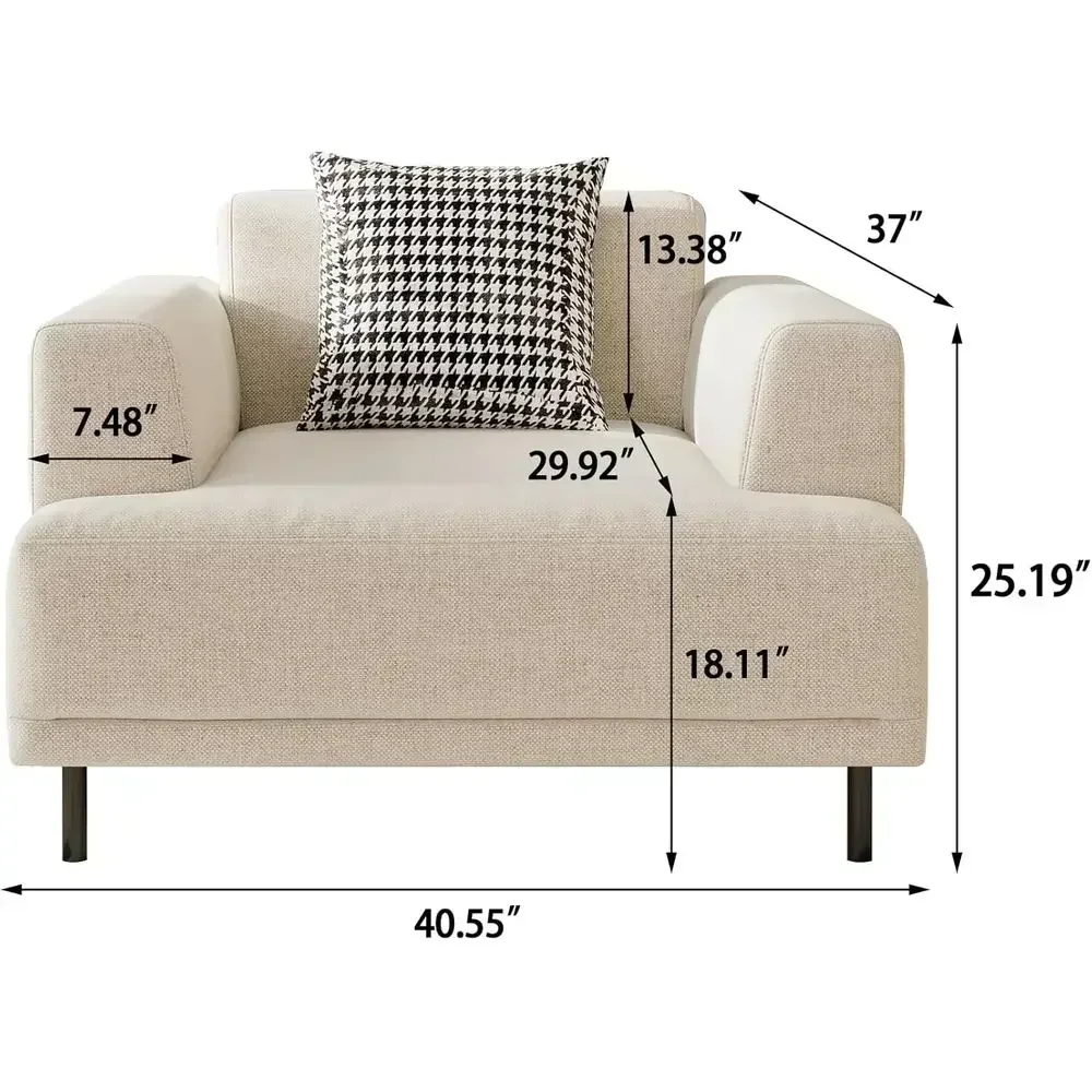 40.55 Wide Fabric Loveseat Sofa, Cozy Reading Chair for Living Room or Bedroom, Perfect for Small Spaces, Beige