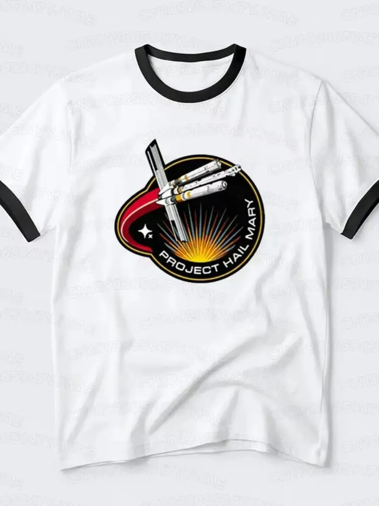 Neues T-Shirt mit Hail-Mary-Motiv für Männer und Frauen, Science-Fiction-Fan-Mission-Abzeichen, Retro-Weltraummuster, Geschenk für Buchliebhaber – Detail 3