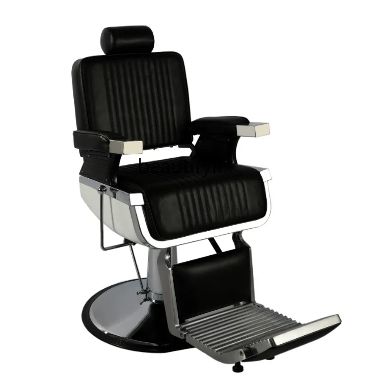 Barber Chair Hair Salon Chair Stainless Steel Hydraulic Lifting Comfortable Barber Shop Hair Cutting Chair Aluminum Alloy