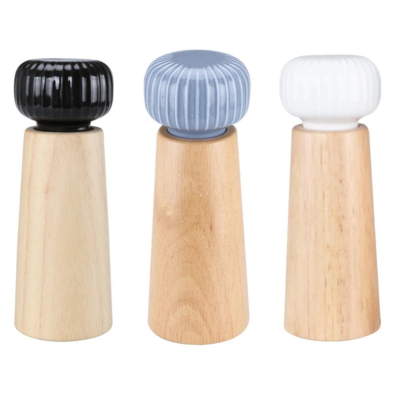 

Practical Premium Rubber Salt and Pepper Mill Grinder Set 17.3x6.3cm