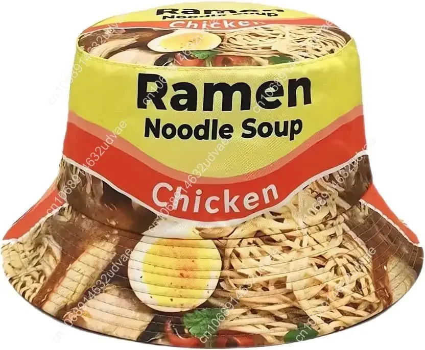 

Instant Ramen Noodle Bucket Hat Funny Summer Travel Beach Sun Hats Outdoor Cap for Women Man