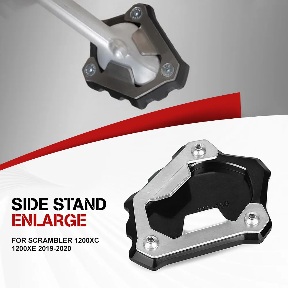 

For Scrambler 1200XC 1200XE 2019-2020 1200 XE 1200 XC Motorcycle CNC Kickstand Foot Side Stand Enlarge Extension Plate Pad
