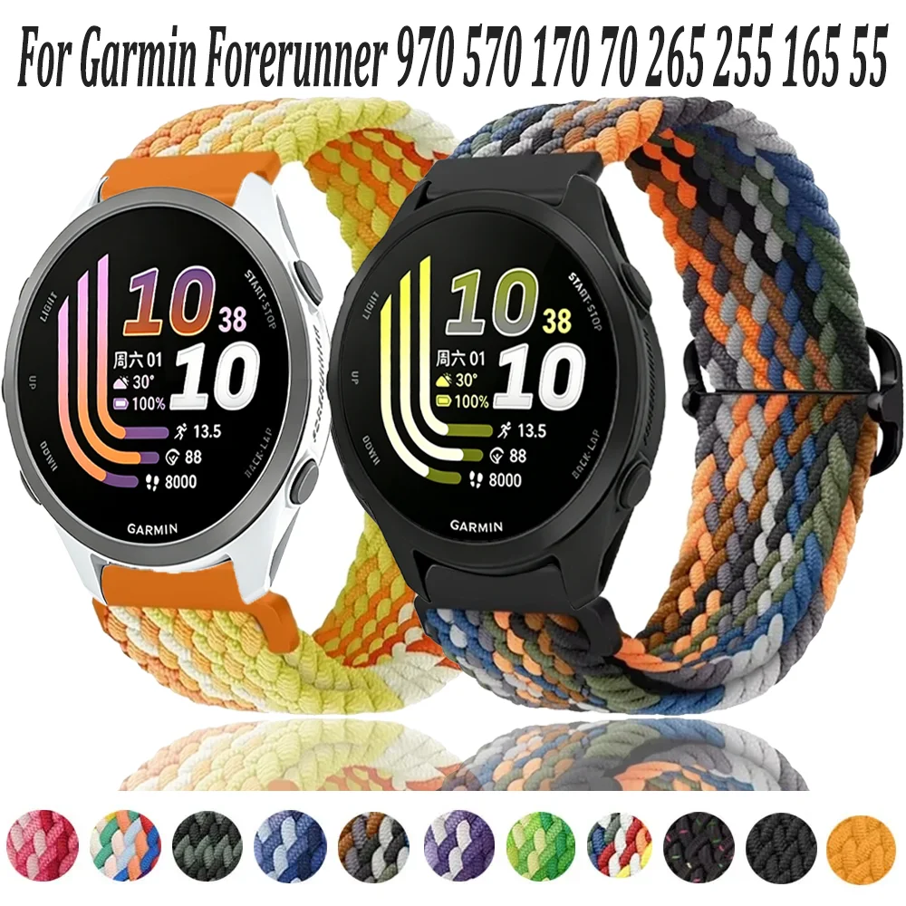 20mm 22mm Nylonarmband für Garmin Forerunner 970 570 170 70 265 255 165 55 Armband Garmin Venu 2 3/Vivomove Trend Zubehör