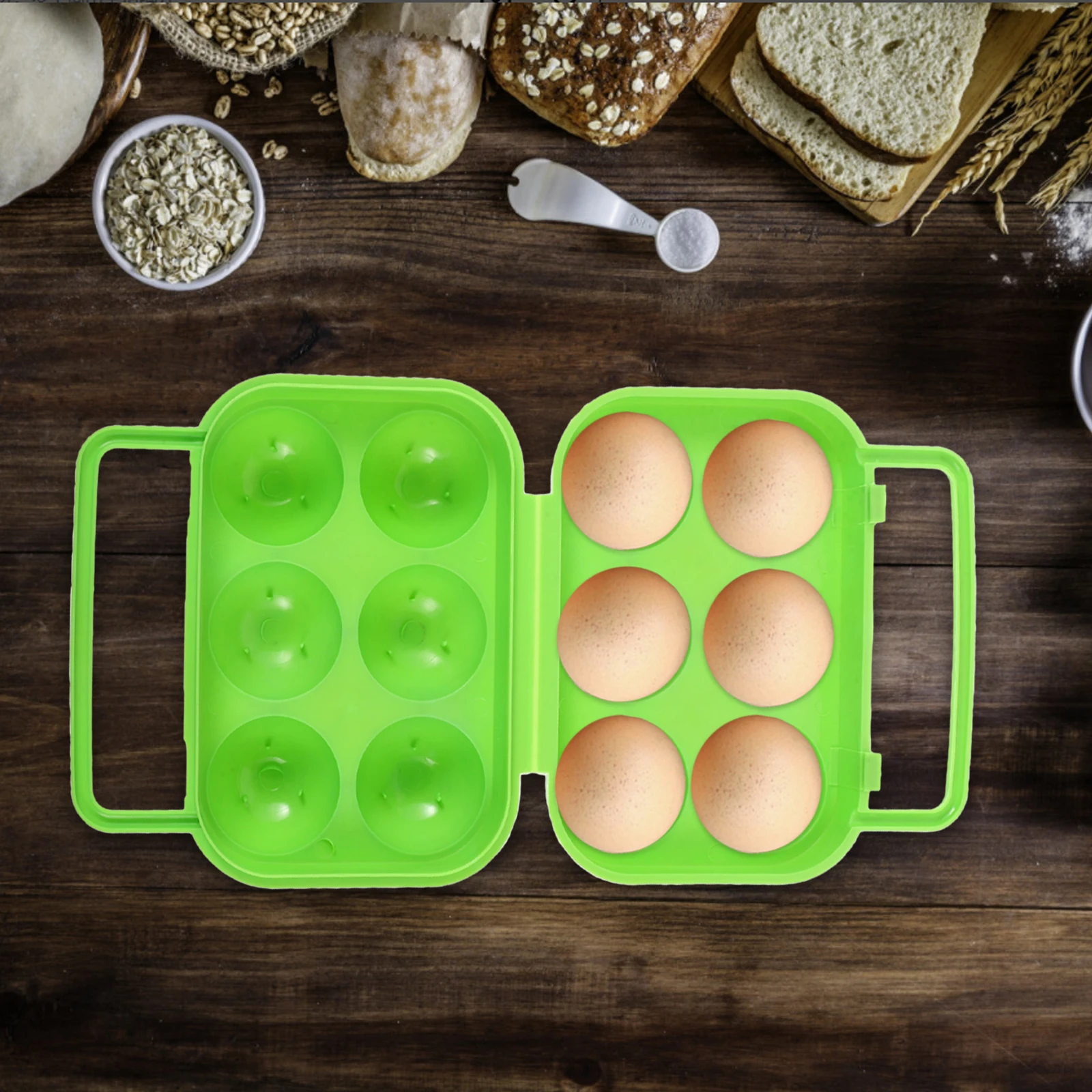 

Portable Egg Box for 6 Eggs Plastic Egg Carrier Durable ABS Material Camping Travel Storage Container H Lock