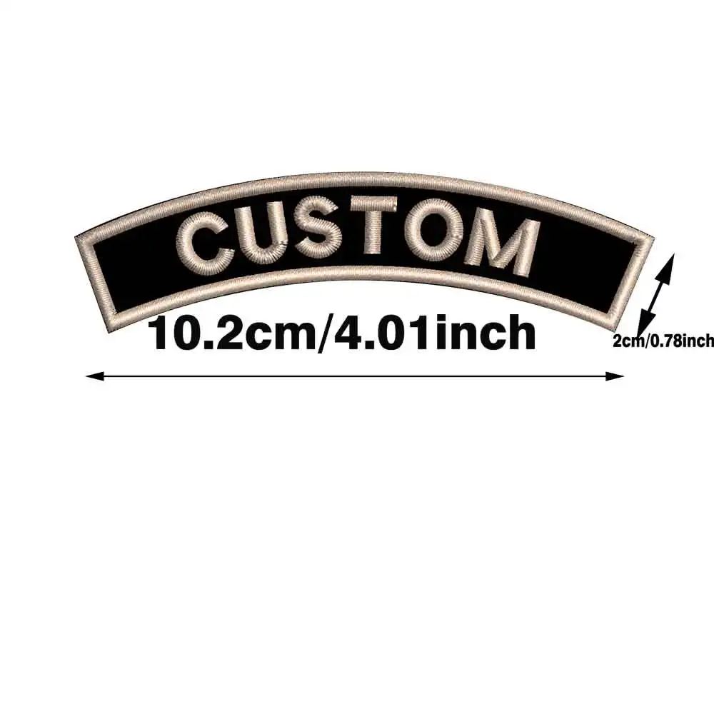 Custom SMALL ROCKER Name Patches Personalized Iron on Hook Backing  DE1