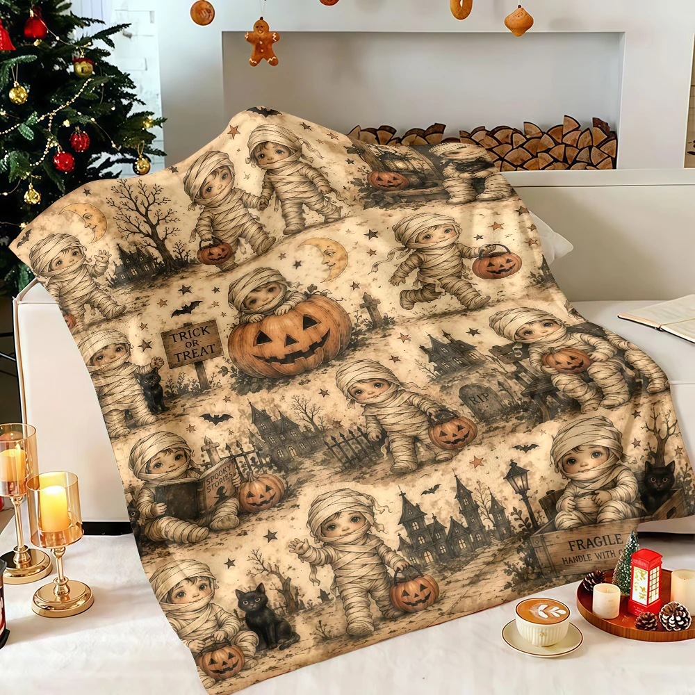 Cozy December Christmas High-Quality No Shedding Fluffy Cozy Camping Blanket Perfect for Family Gatherings Holiday Movie Nights