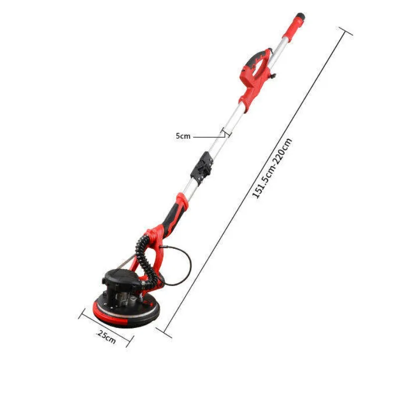 Wall Sander Self Vacuum Drywall Polisher With Extension Rod For Wall Putty Sanding Grinding Construction Renovation Equipment