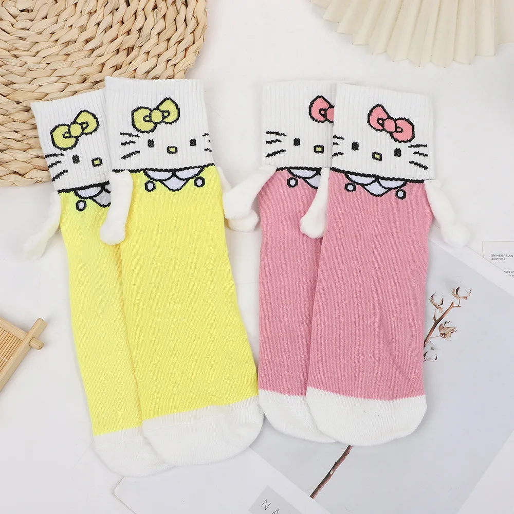 Nuovi calzini creativi a punto di cartone animato Anime Kawaii Hellokitty Calzini a pelo dritto per ragazze Calzini a mano in stile giapponese