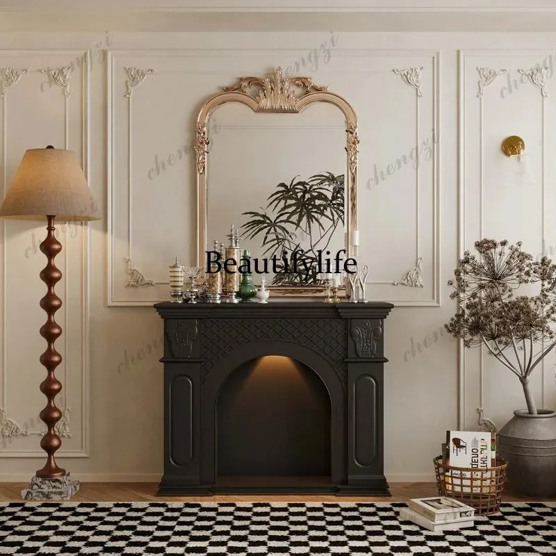 CC182 French fireplace elegant wind fireplace cabinet carving art style living room European decorative cabinet modern