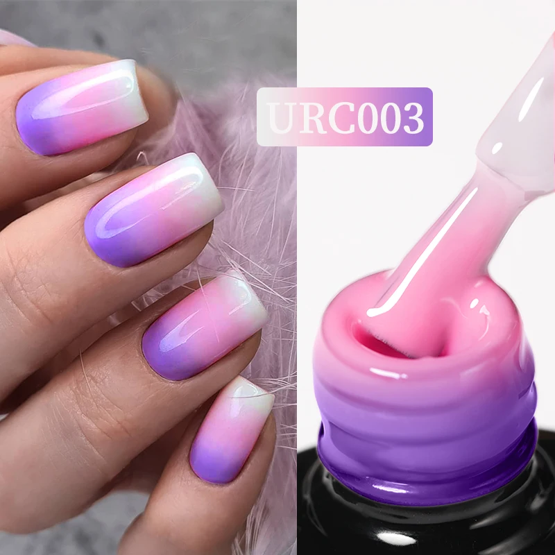 UR SUGAR Thermal Gel Nail Polish 7ml Glass Bottle Semi Permanent Temperature Color Changing Glitter Soak Off UV Nail Art Varnis