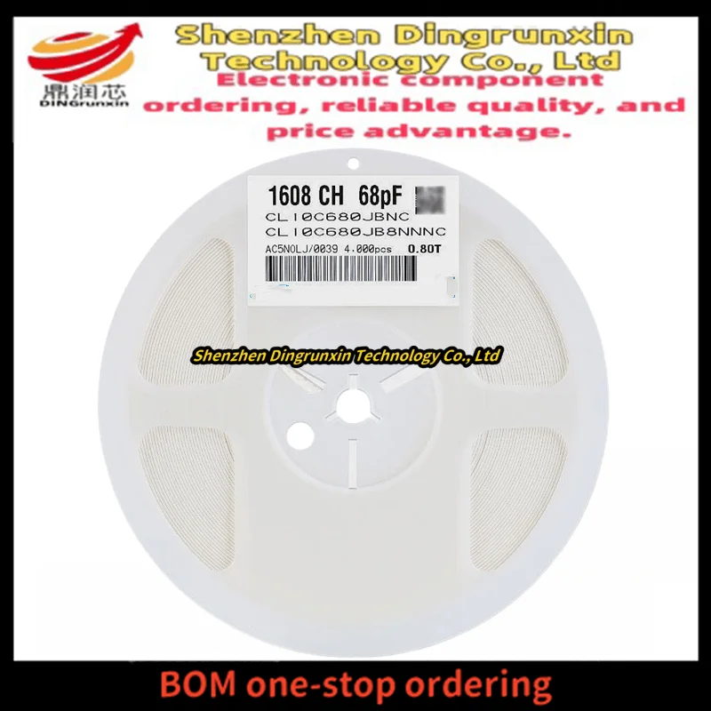 Surface mount capacitor 0603 680J 68PF 68P 50V 100V ± 5% COG 1608 ceramic whole disc 4K