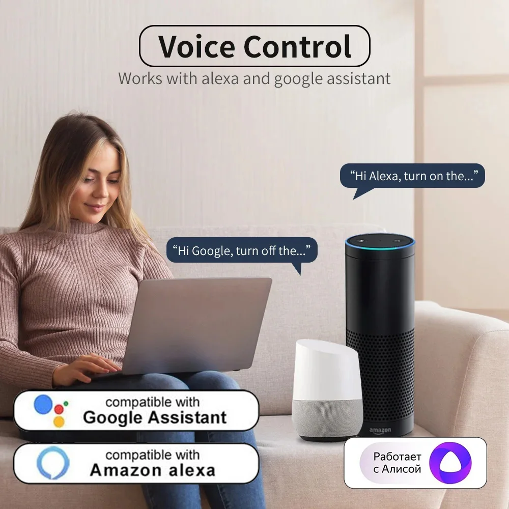 LELLKI Zigbee/WiFi/Matter Power Strip Tuya Smart Life Electrical Socket Zigbee2mqtt Extension Cord 1.8M Apple Home Google Home