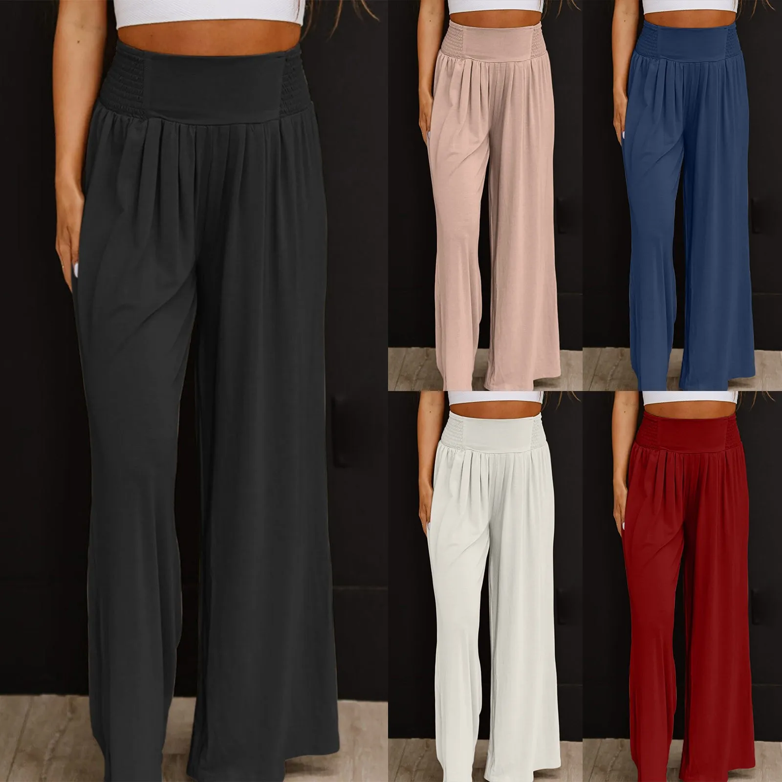 Boho Casual Baggy Broek Vrouwen Hoge Taille Harembroek Zomer Comfy Yoga Losse Wijde Pijpen Broek Hippie Broek Streetwear