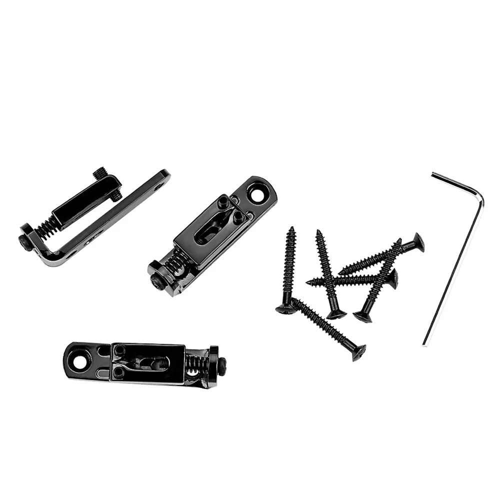 

3pcs Guitar Bridge Kit Electric Guitar Saddle Bridge Replacement Metal For Tone Sustain Durable String Stability Repair