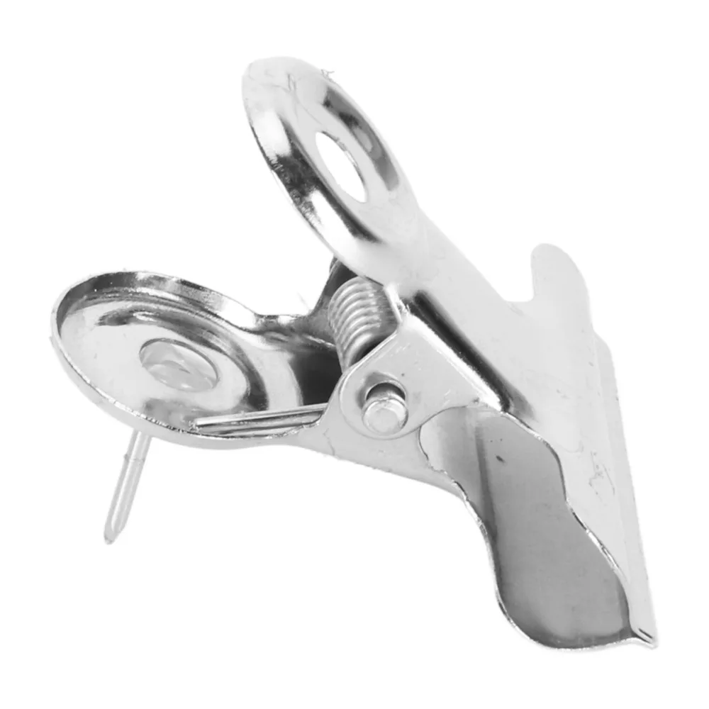 

30Pcs Metal Metal Push Pin Clips Stainless Steel Creative Design Push Pins Bull Clips Multipurpose Silver