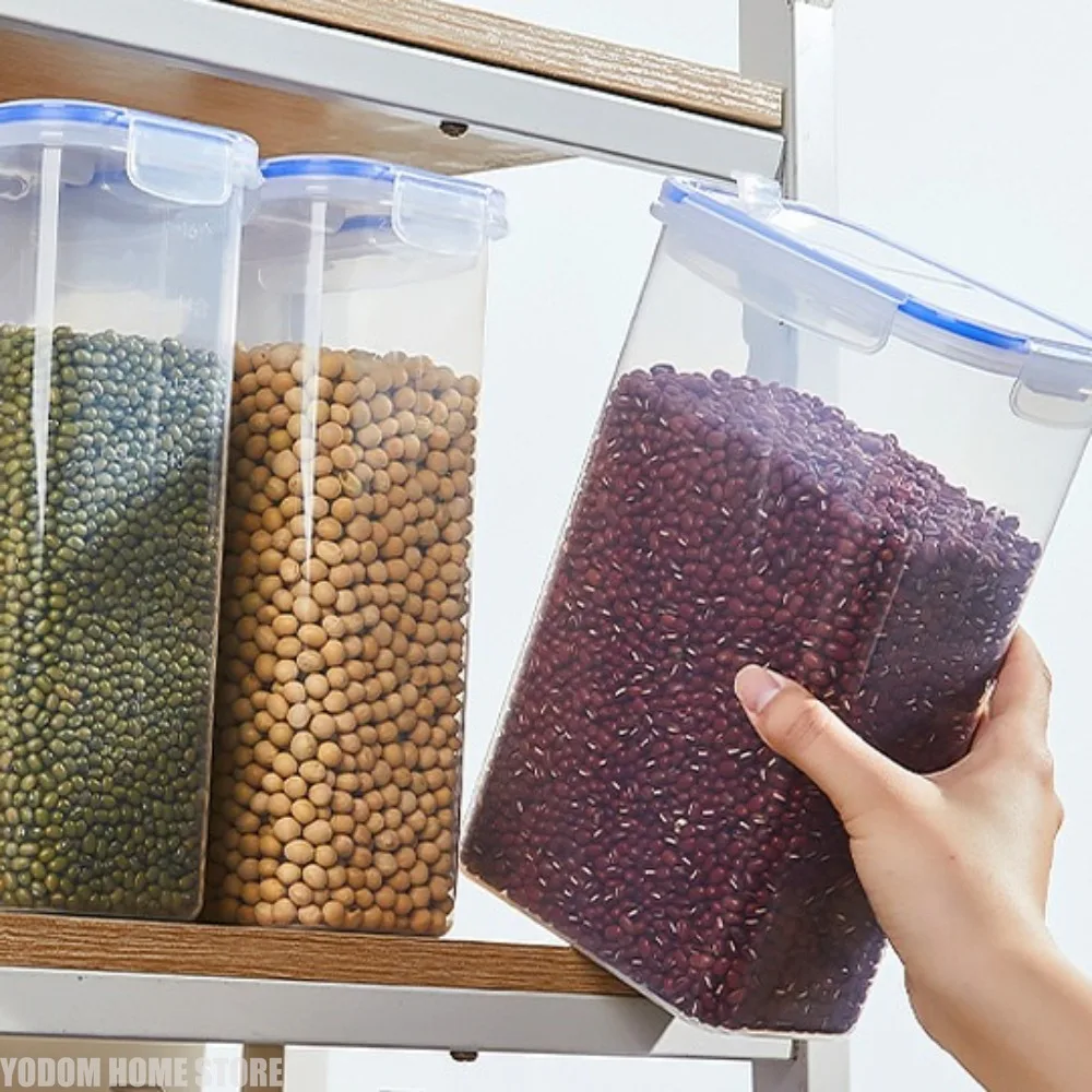 Kitchen Sealed Jar, Grain Storage Box Household Grain Flour Insect-proof Moisture-proof Plastic Storage Jar Fresh-keeping Box
