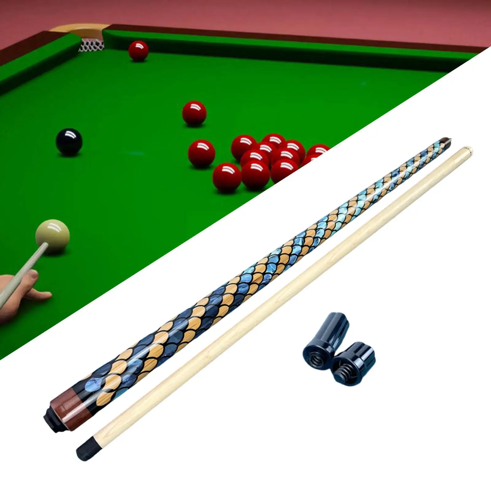 

Pool Cue Stick 1 2 Sections Wooden Billiard Jump Break Rod for Beginner and Adult Billiards Training Practice