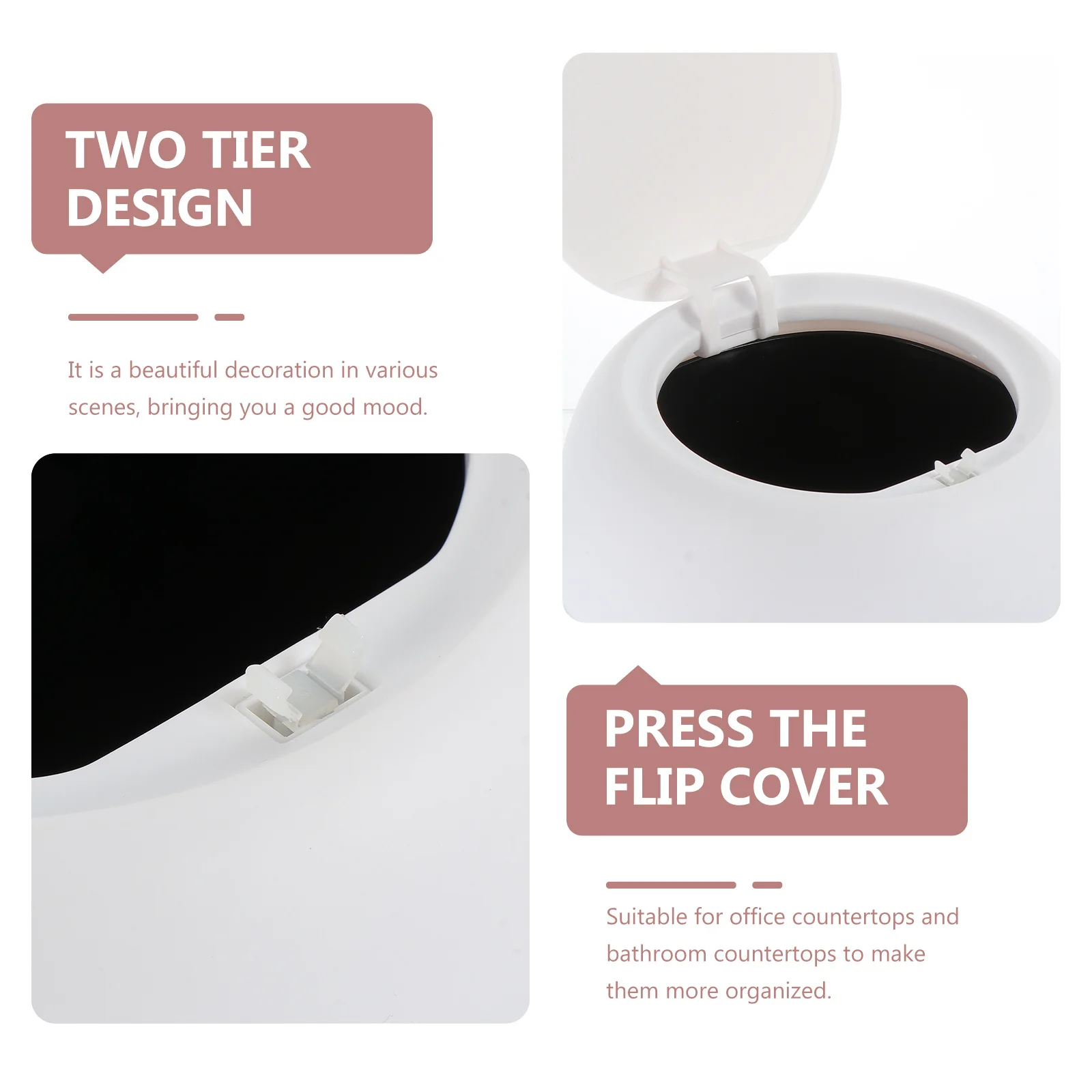 

Creative Desktop Plastic Trash Can Lovely Wastebasket Mini Waste Bin for Office Table Home Decor Gift Mini Desktop Trash Can